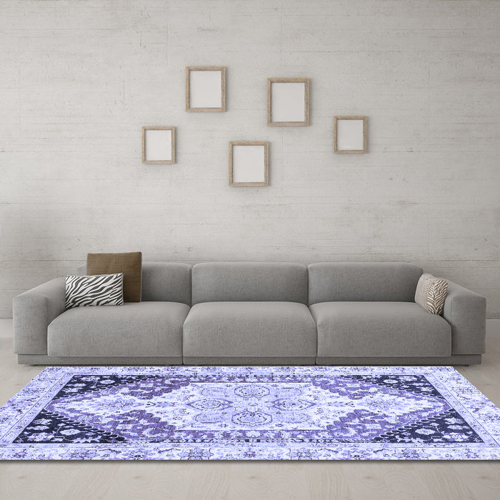 Machine Washable Abstract Blue Modern Rug in a Living Room, wshabs3295blu