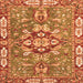 Square Machine Washable Geometric Orange Traditional Area Rugs, wshabs3296org