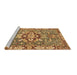 Sideview of Machine Washable Geometric Brown Traditional Rug, wshabs3296brn