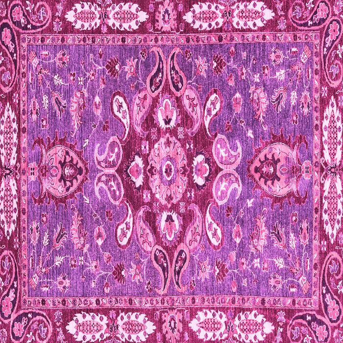 Square Machine Washable Geometric Pink Traditional Rug, wshabs3296pnk
