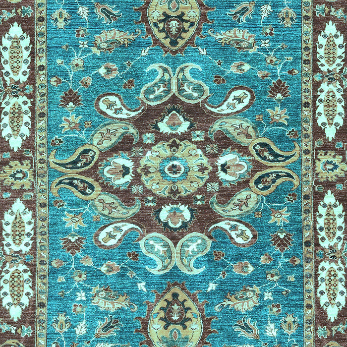 Machine Washable Geometric Light Blue Traditional Rug, wshabs3296lblu
