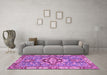 Machine Washable Geometric Purple Traditional Area Rugs in a Living Room, wshabs3296pur