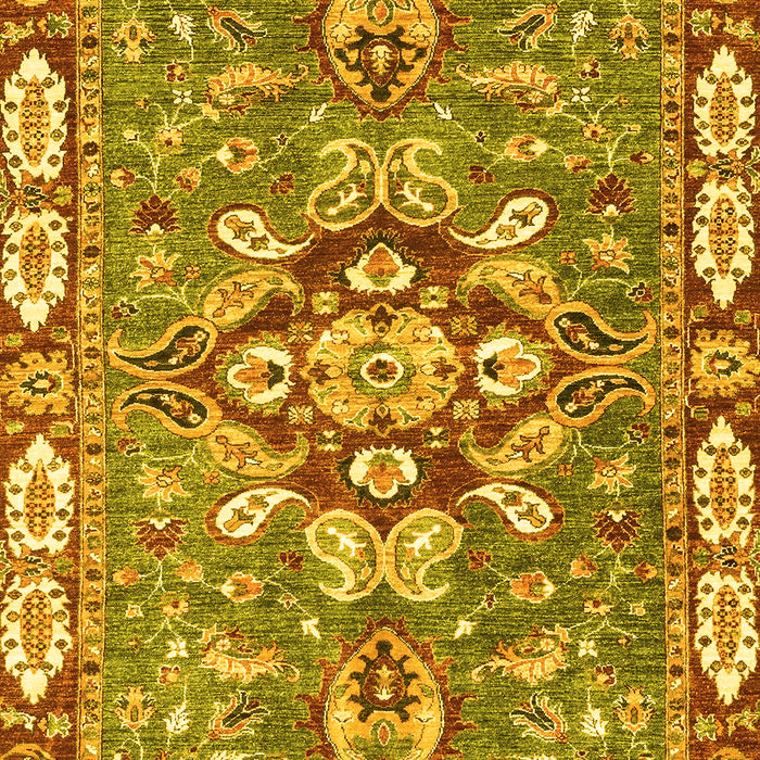 Machine Washable Geometric Yellow Traditional Rug, wshabs3296yw