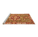 Sideview of Machine Washable Geometric Orange Traditional Area Rugs, wshabs3296org