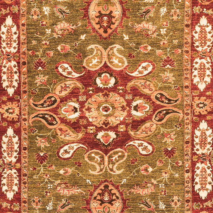 Machine Washable Geometric Orange Traditional Area Rugs, wshabs3296org