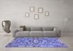 Machine Washable Geometric Blue Traditional Rug in a Living Room, wshabs3296blu