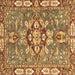 Square Geometric Brown Traditional Rug, abs3296brn