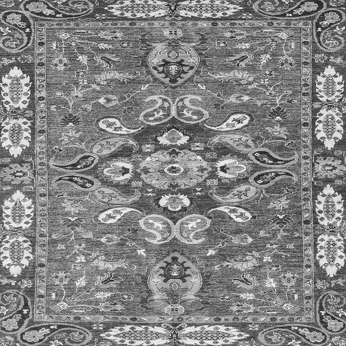 Square Machine Washable Geometric Gray Traditional Rug, wshabs3296gry