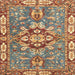 Square Abstract Brown Red Geometric Rug, abs3296