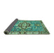 Sideview of Geometric Turquoise Traditional Rug, abs3296turq