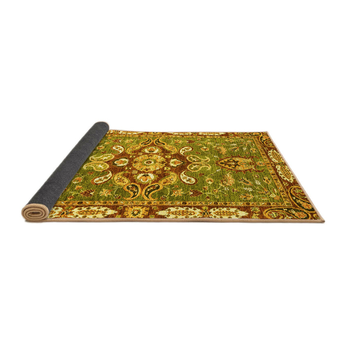 Sideview of Geometric Yellow Traditional Rug, abs3296yw