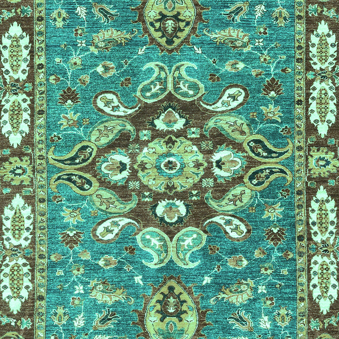 Machine Washable Geometric Turquoise Traditional Area Rugs, wshabs3296turq