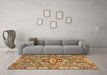 Machine Washable Geometric Brown Traditional Rug in a Living Room,, wshabs3296brn