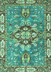 Geometric Turquoise Traditional Rug, abs3296turq