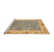 Sideview of Machine Washable Abstract Gold Brown Rug, wshabs3297