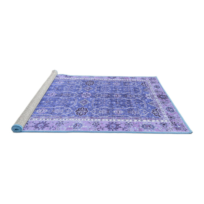 Sideview of Machine Washable Oriental Blue Traditional Rug, wshabs3297blu