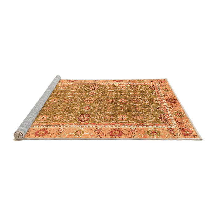 Sideview of Machine Washable Oriental Orange Traditional Area Rugs, wshabs3297org
