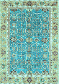 Oriental Light Blue Traditional Rug, abs3297lblu