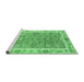 Sideview of Machine Washable Oriental Emerald Green Traditional Area Rugs, wshabs3297emgrn