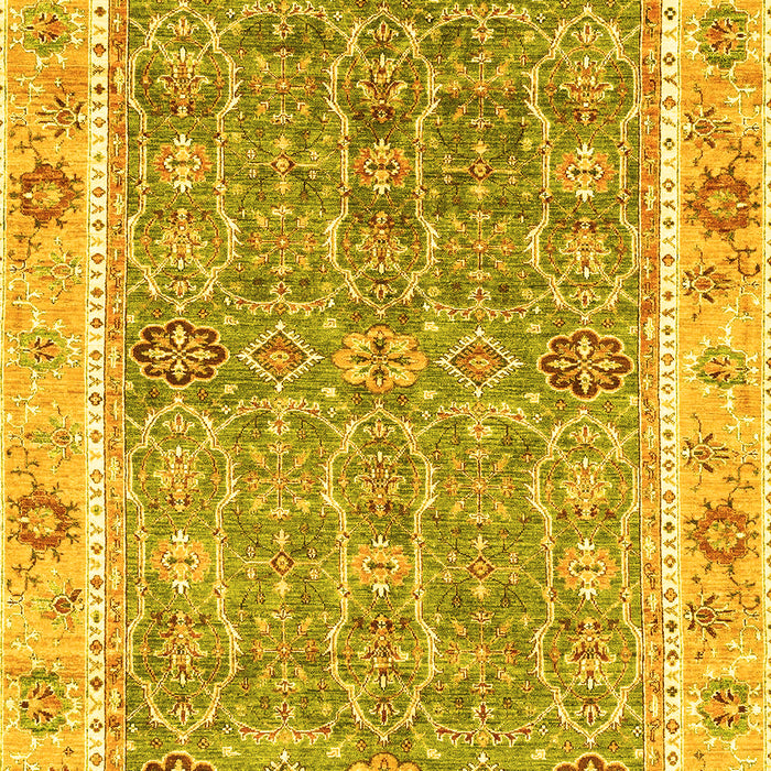 Machine Washable Oriental Yellow Traditional Rug, wshabs3297yw