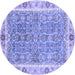 Round Oriental Blue Traditional Rug, abs3297blu