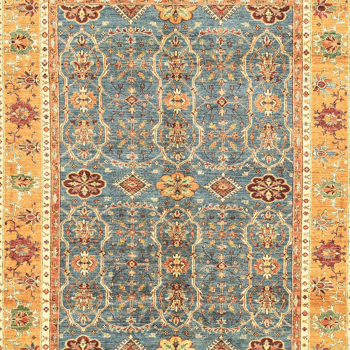 Machine Washable Abstract Gold Brown Rug, wshabs3297