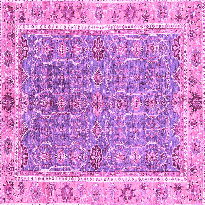 Square Machine Washable Oriental Purple Traditional Area Rugs, wshabs3297pur