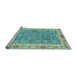 Sideview of Machine Washable Oriental Light Blue Traditional Rug, wshabs3297lblu