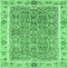 Square Oriental Emerald Green Traditional Rug, abs3297emgrn