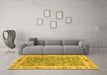 Machine Washable Oriental Yellow Traditional Rug in a Living Room, wshabs3297yw