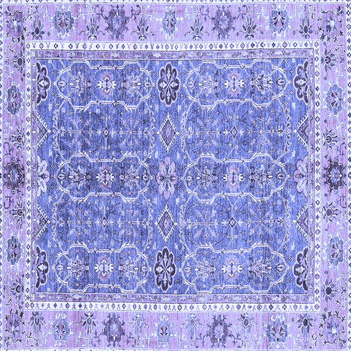 Square Machine Washable Oriental Blue Traditional Rug, wshabs3297blu