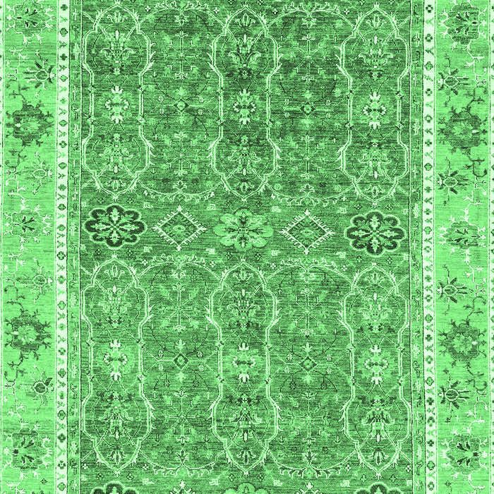 Machine Washable Oriental Emerald Green Traditional Area Rugs, wshabs3297emgrn