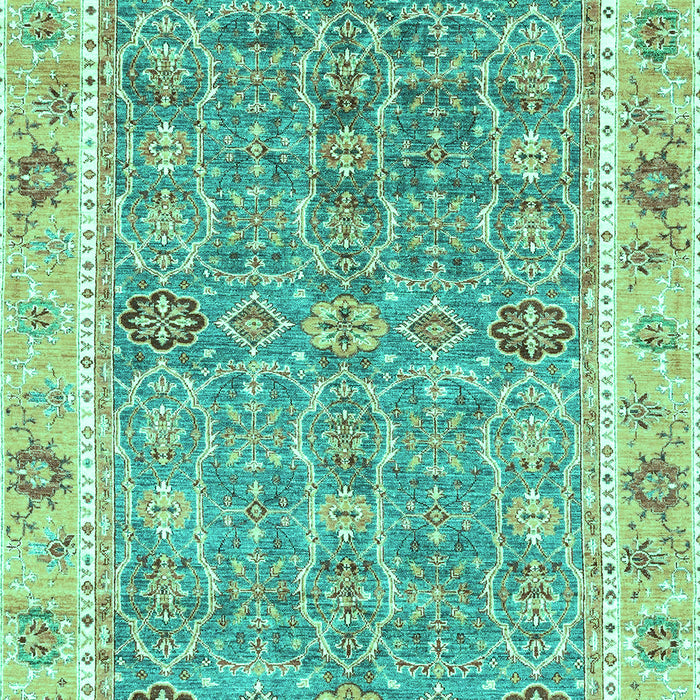 Machine Washable Oriental Turquoise Traditional Area Rugs, wshabs3297turq
