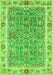 Machine Washable Oriental Green Traditional Area Rugs, wshabs3297grn