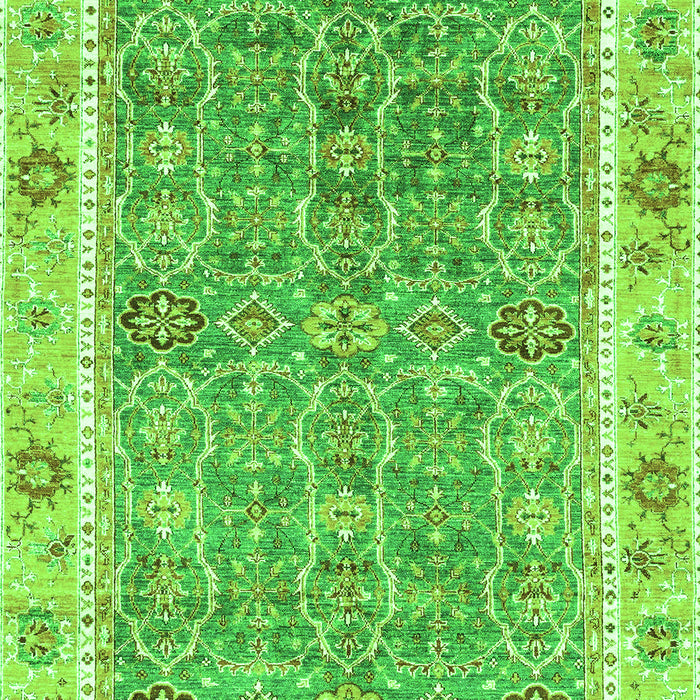Machine Washable Oriental Green Traditional Area Rugs, wshabs3297grn