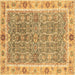 Square Machine Washable Oriental Brown Traditional Rug, wshabs3297brn