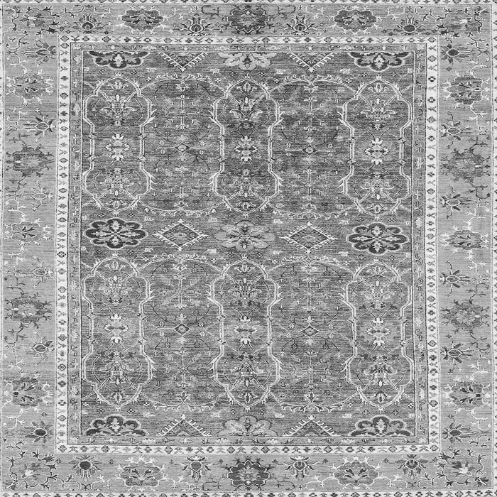 Square Machine Washable Oriental Gray Traditional Rug, wshabs3297gry