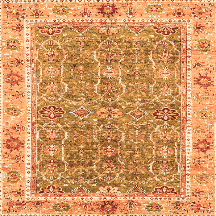 Square Oriental Orange Traditional Rug, abs3297org