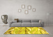 Machine Washable Abstract Yellow Modern Rug in a Living Room, wshabs3298yw