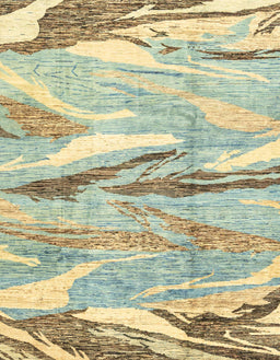 Abstract Dark Almond Brown Modern Rug, abs3298