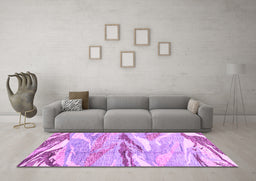 Machine Washable Abstract Purple Modern Area Rugs in a Living Room, wshabs3298pur