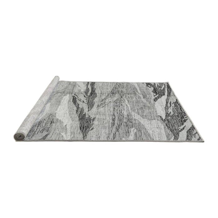 Sideview of Machine Washable Abstract Gray Modern Rug, wshabs3298gry