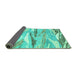 Sideview of Abstract Turquoise Modern Rug, abs3298turq