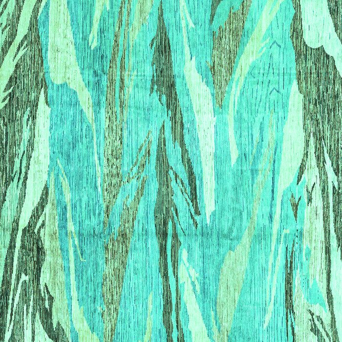 Square Machine Washable Abstract Turquoise Modern Area Rugs, wshabs3298turq