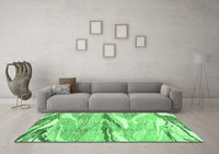 Machine Washable Abstract Emerald Green Modern Rug, wshabs3298emgrn