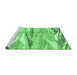 Sideview of Machine Washable Abstract Emerald Green Modern Area Rugs, wshabs3298emgrn