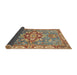 Sideview of Abstract Brownish Green Geometric Rug, abs3299