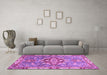 Machine Washable Geometric Purple Traditional Area Rugs in a Living Room, wshabs3299pur