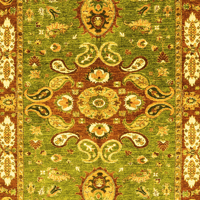 Machine Washable Geometric Yellow Traditional Rug, wshabs3299yw