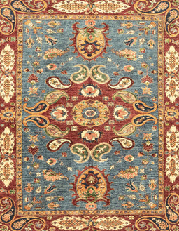 Machine Washable Abstract Brown Green Rug, wshabs3299